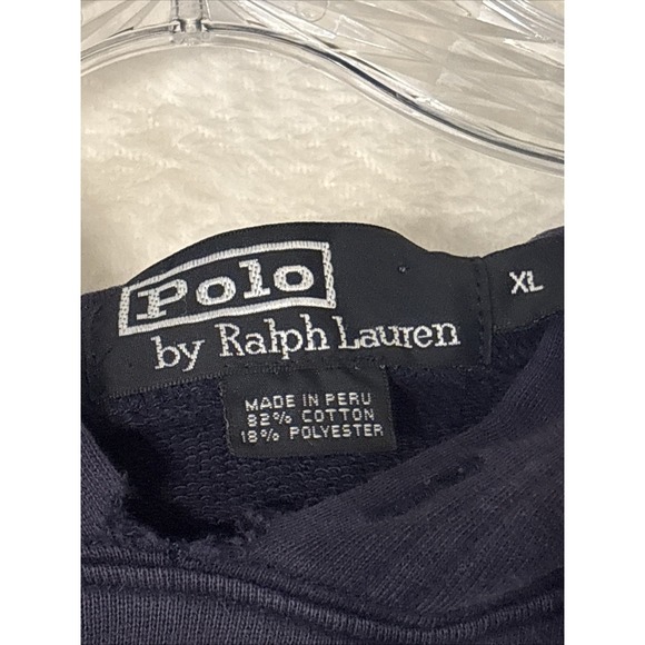 Polo Ralph Lauren USA Flag Hoodie Mens XL Navy Pullover Sweatshirt Classic Logo - Picture 3 of 5